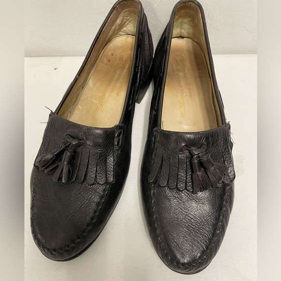 BALLY OF SWITZERLAND Soft Leather Kiltie & Tassel Loafer in Black Size 11 M